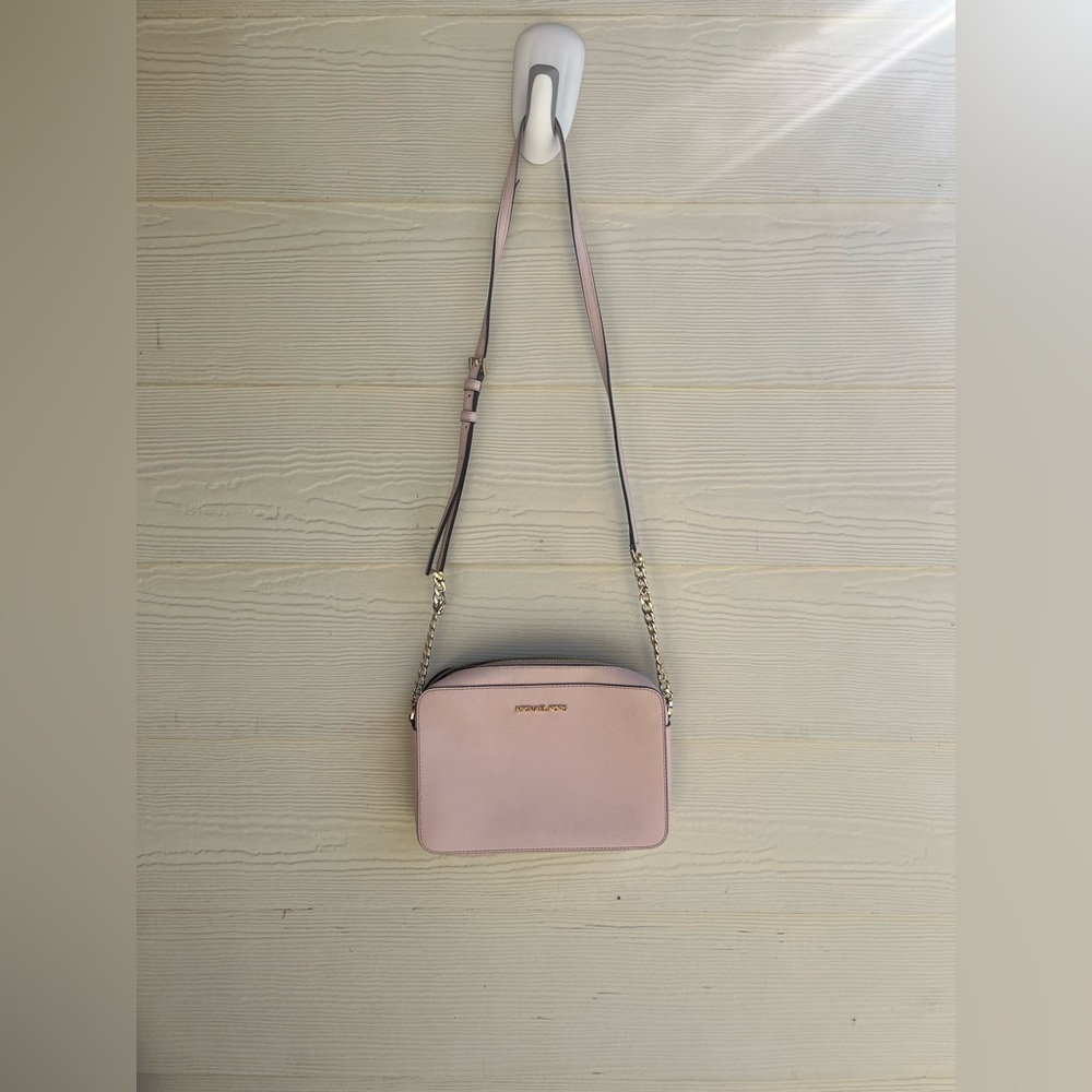 Michael Kors Jet Set East West Saffiano Leather Pink Crossbody - Picture 3 of 10